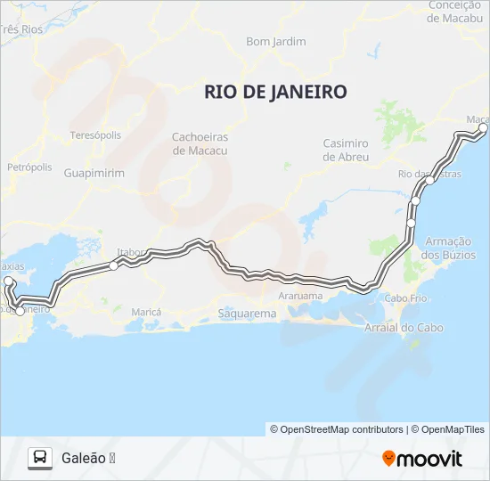 GALEÃO ✈ - MACAÉ Bus Line Map