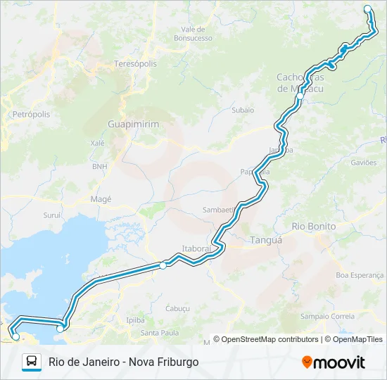 RIO DE JANEIRO - NOVA FRIBURGO Bus Line Map