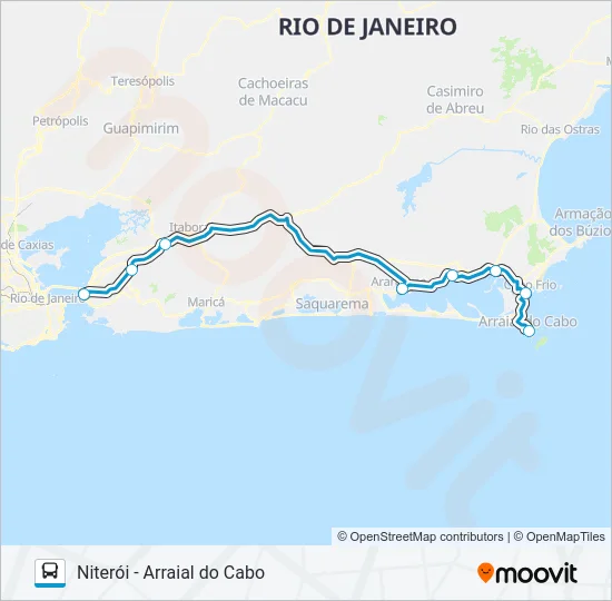 NITERÓI - ARRAIAL DO CABO Bus Line Map