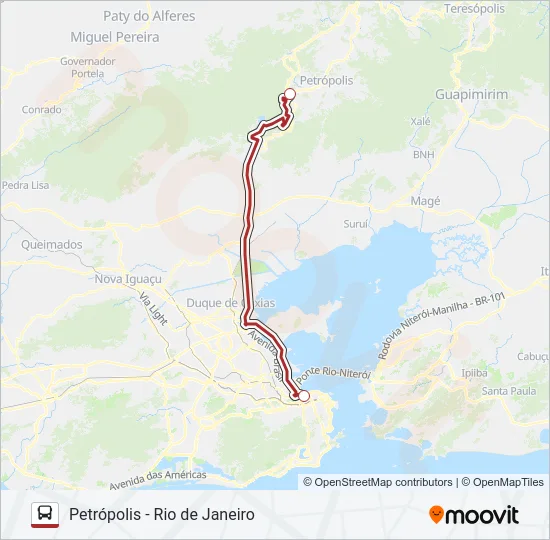 PETRÓPOLIS - RIO DE JANEIRO Bus Line Map