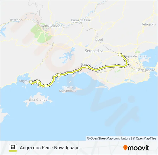 ANGRA DOS REIS - NOVA IGUAÇU Bus Line Map