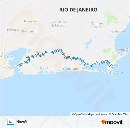 NITERÓI - CABO FRIO bus Line Map