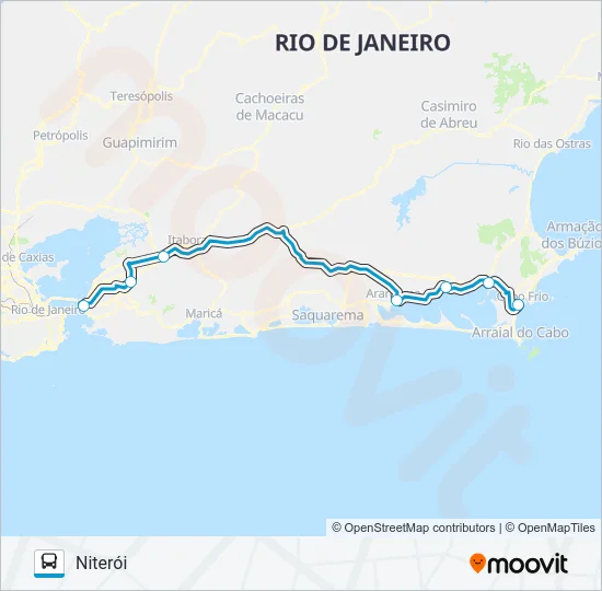 NITERÓI - CABO FRIO Bus Line Map