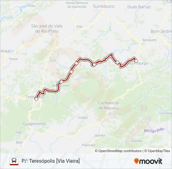TERESÓPOLIS - NOVA FRIBURGO Bus Line Map