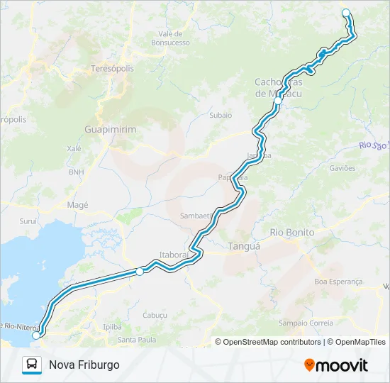 NITERÓI - NOVA FRIBURGO Bus Line Map