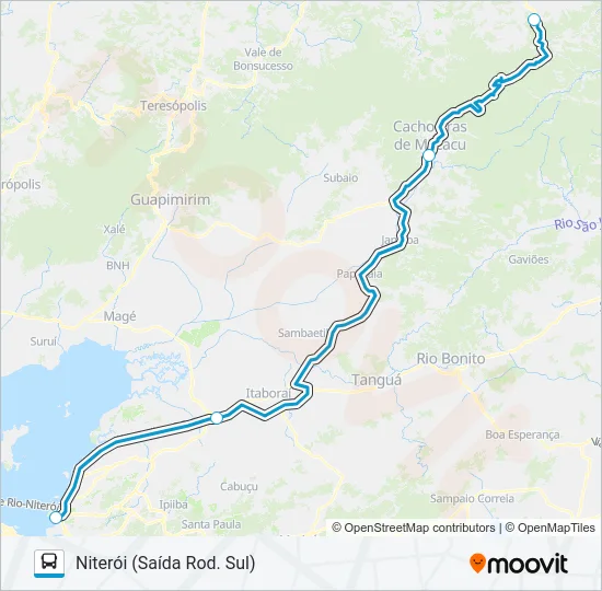NITERÓI - NOVA FRIBURGO Bus Line Map