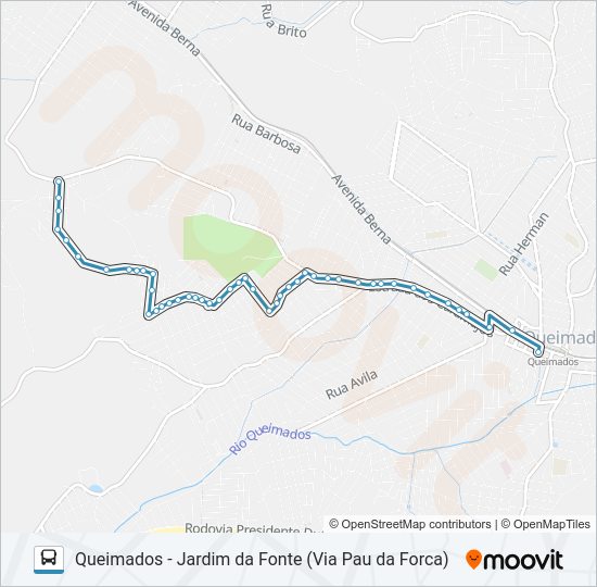 Mapa da linha 02A de ônibus