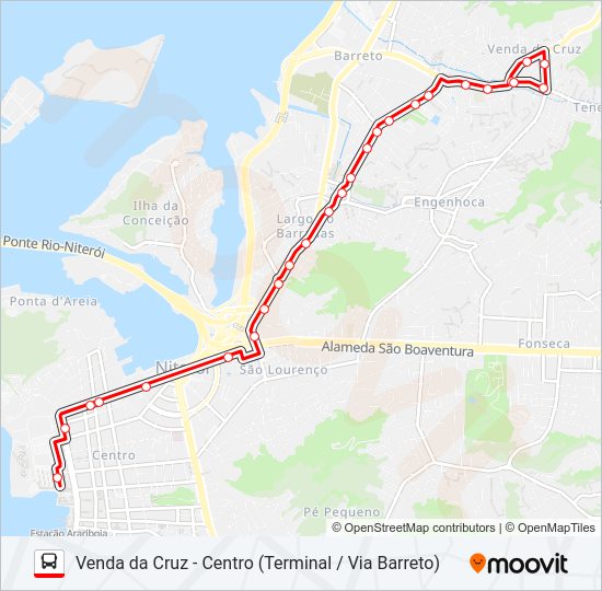 Mapa da linha 42T de ônibus