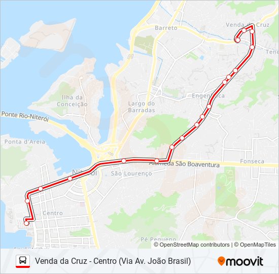 Mapa da linha 41JB de ônibus