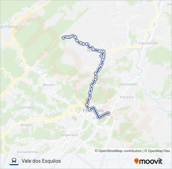 Mapa da linha 634 de ônibus