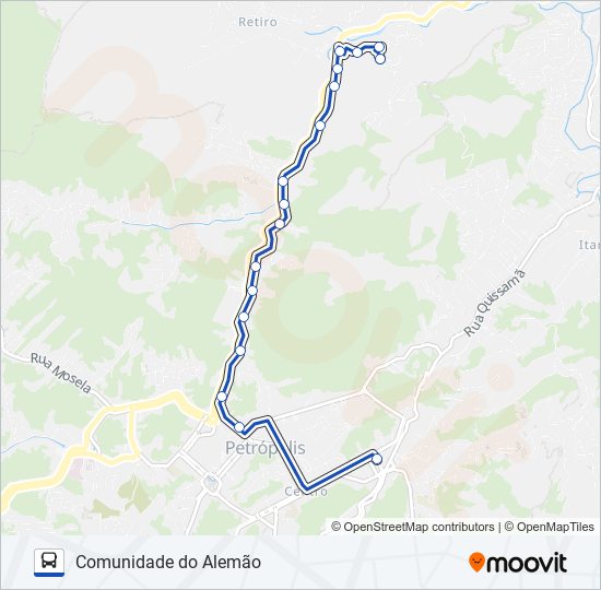 Mapa de 635 de autobús