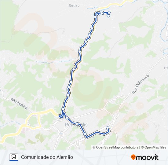 Mapa de 635 de autobús