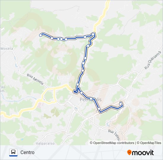 Mapa da linha 638 de ônibus