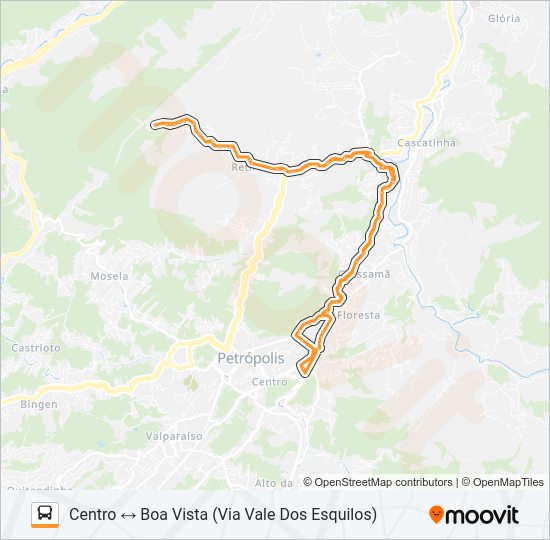Mapa da linha 399 de ônibus