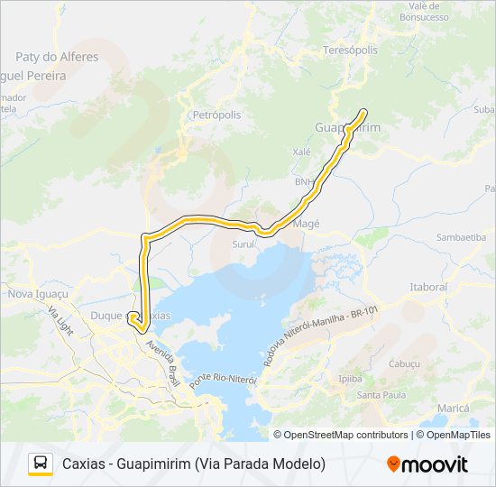 Mapa da linha 576I de ônibus