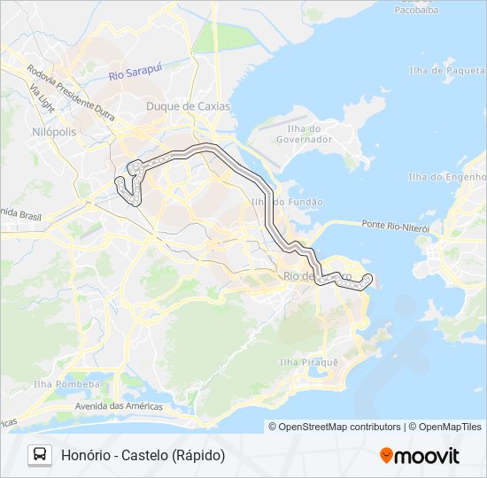 Mapa da linha 362SR de ônibus