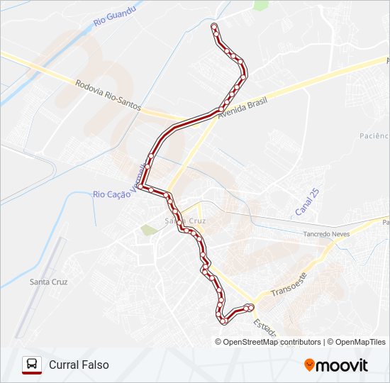 Mapa da linha 807 de ônibus