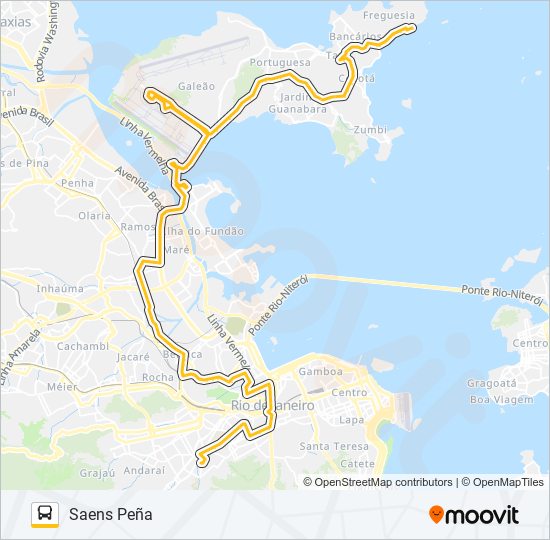 Mapa da linha 634SN de ônibus