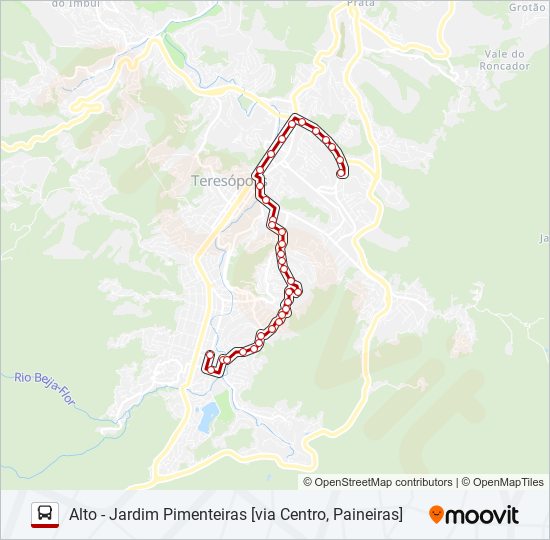 Mapa da linha 13A de ônibus