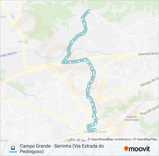 Mapa da linha 830 de ônibus