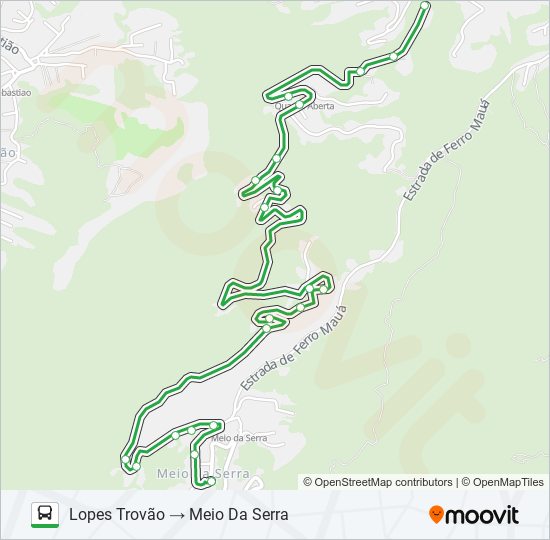 Mapa da linha 153 de ônibus
