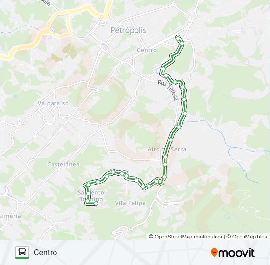 Mapa da linha 163 de ônibus