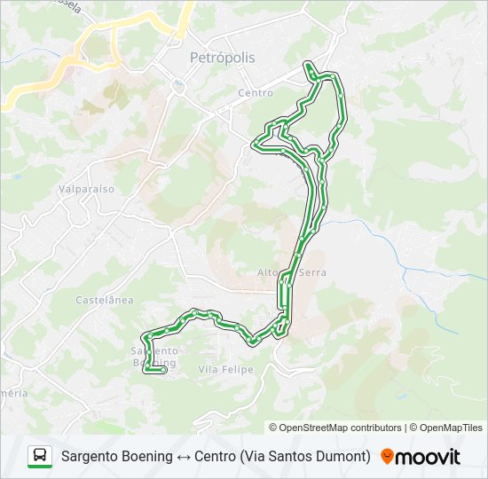 Mapa da linha 163 de ônibus