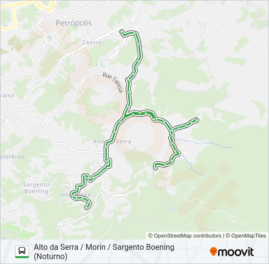 Mapa da linha 159 de ônibus