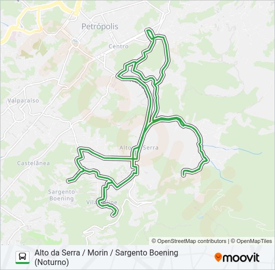 Mapa da linha 159 de ônibus