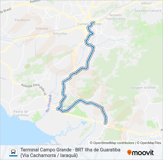 Mapa da linha 854 de ônibus