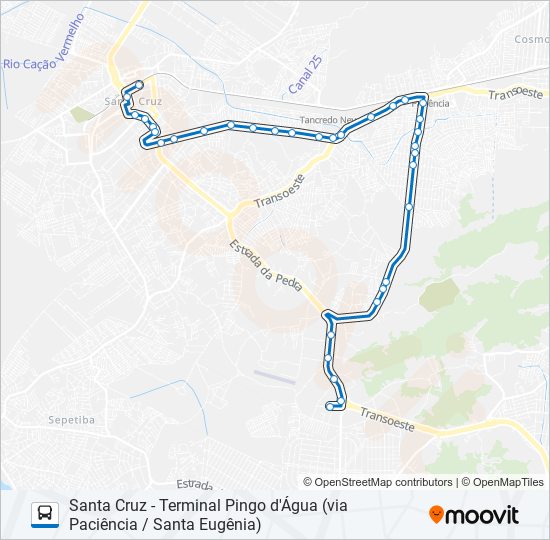 Mapa de 897SN de autobús