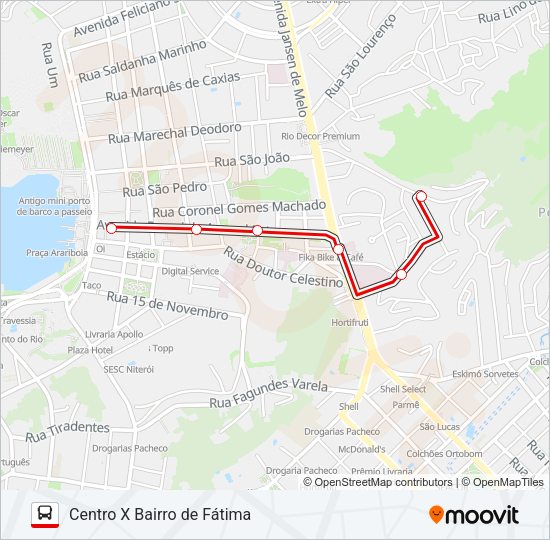 Mapa da linha 03 de ônibus