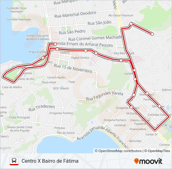 Mapa da linha 03 de ônibus