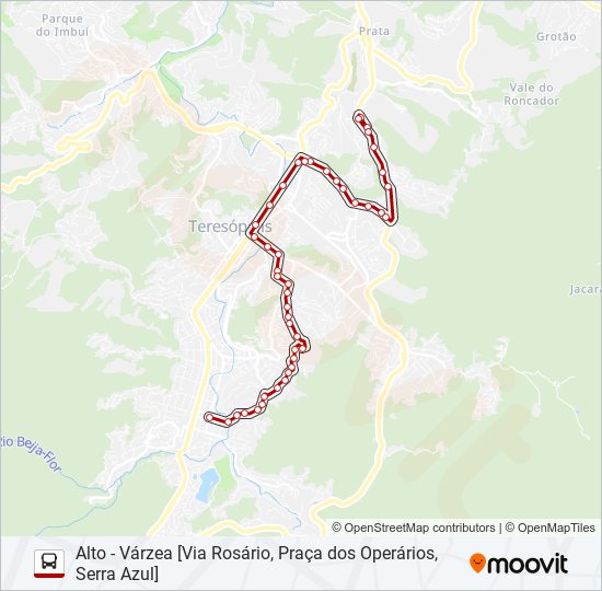 Mapa da linha 24B de ônibus