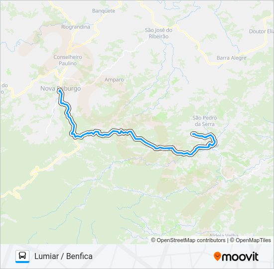 Mapa da linha 48 de ônibus