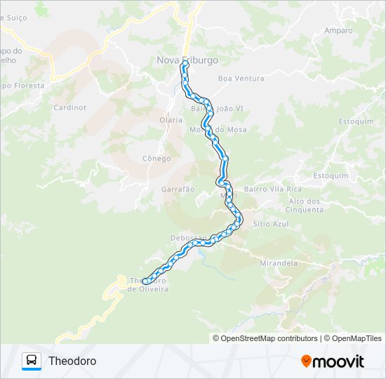 Mapa da linha 40 de ônibus