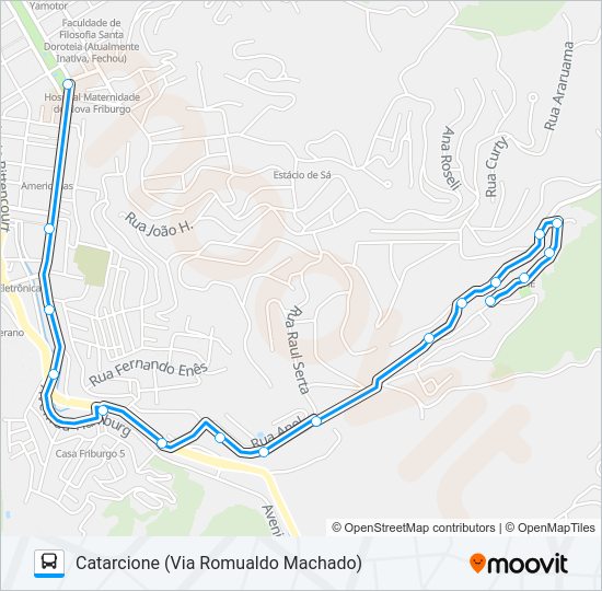 Mapa da linha 05-A de ônibus