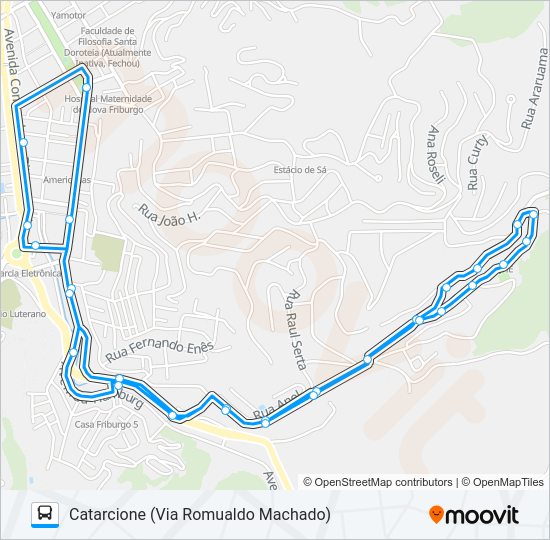 Mapa da linha 05-A de ônibus