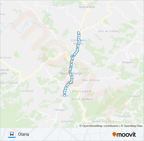 Mapa da linha 10 de ônibus