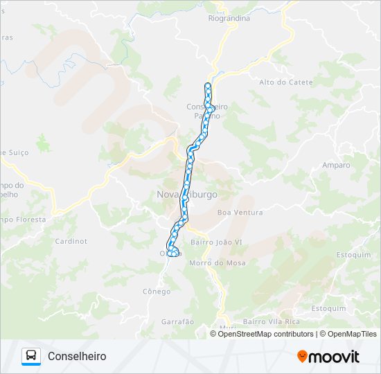 Mapa da linha 10 de ônibus