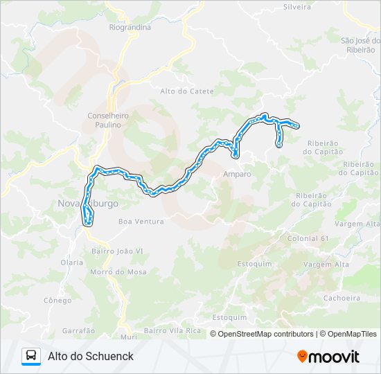 Mapa da linha 33 de ônibus