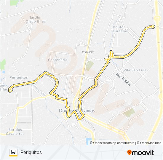 Mapa da linha 017 de ônibus