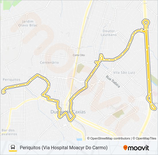 Mapa da linha 017 de ônibus