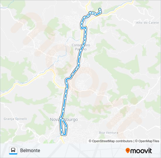 Mapa da linha 22 de ônibus