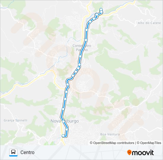 Mapa da linha 22 de ônibus