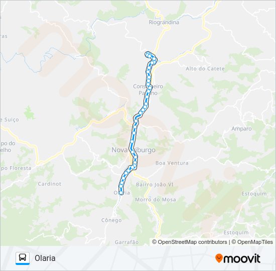 Mapa da linha 10-A de ônibus