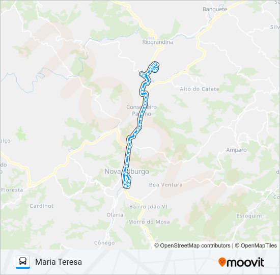 Mapa da linha 28 de ônibus