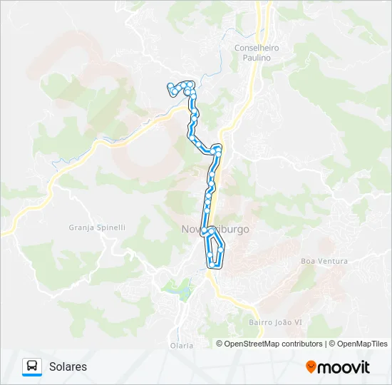 52-B Bus Line Map