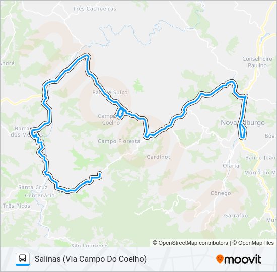 Mapa da linha 53-D de ônibus