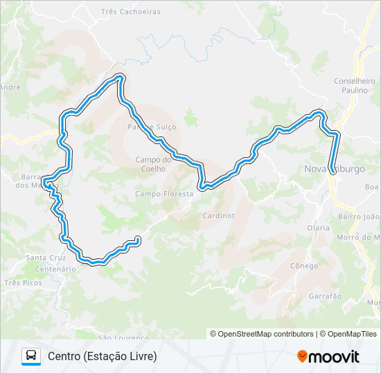 Mapa da linha 53-D de ônibus